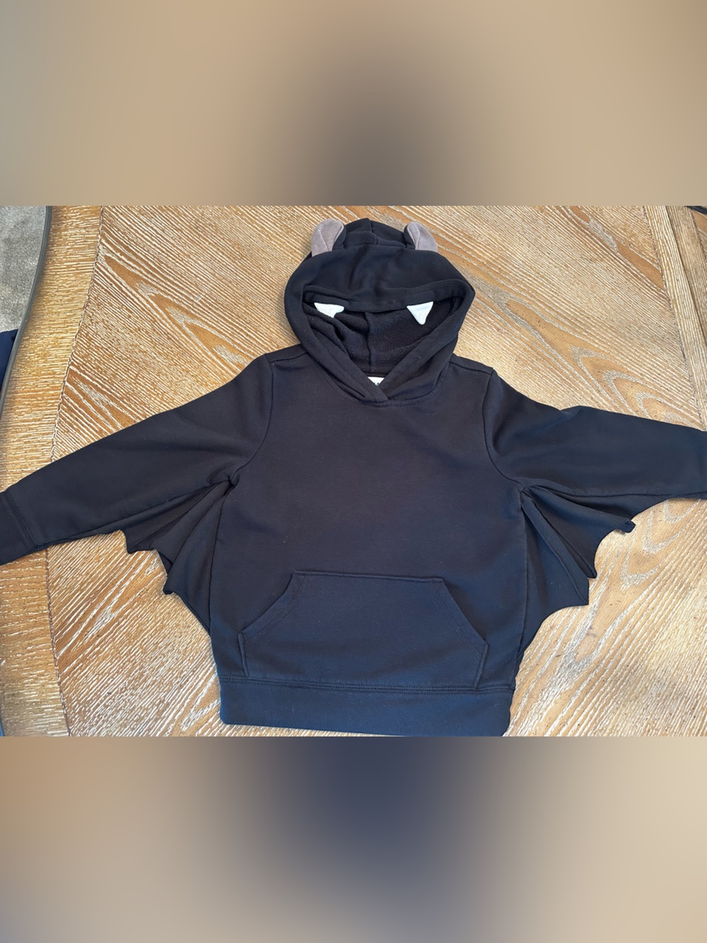 Black boys Pullover Hoodie with Batwing Detail
